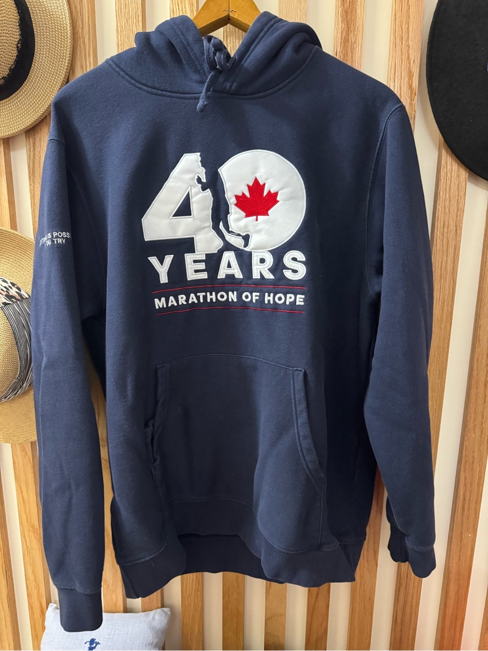 Navy Marathon of Hope 40 Years Pullover Hoodie
